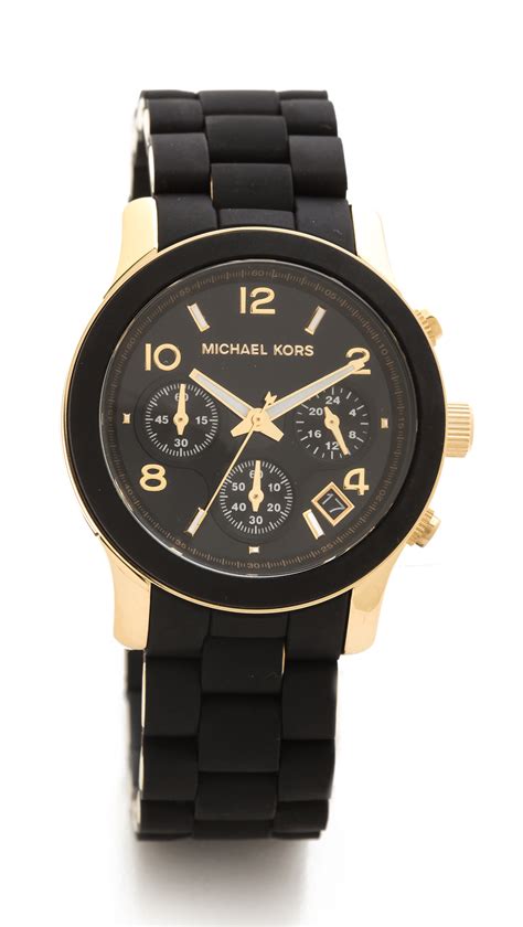 michael kors black runway watch.